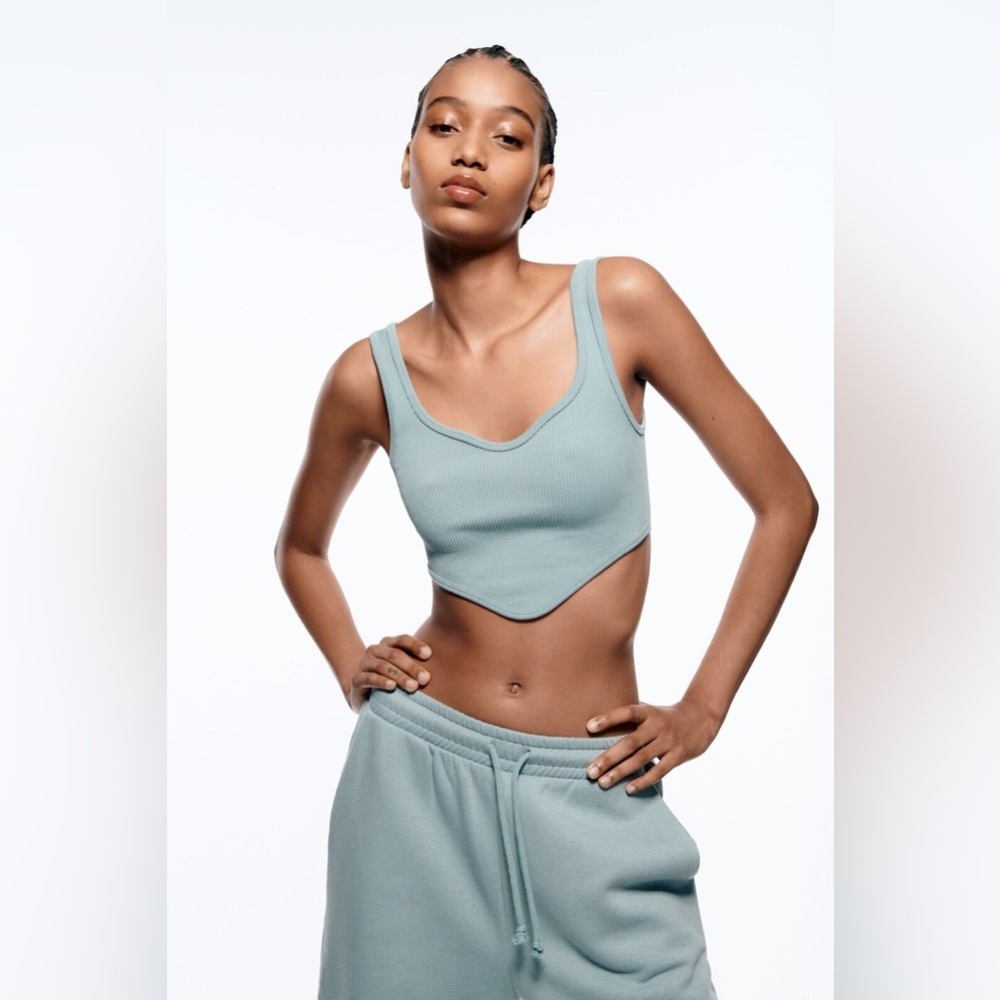 Zara crop top/sweatpants set
